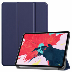 Apple iPad Air 10.9 2020 (4.Nesil) Zore Smart Cover Standlı 1-1 Kılıf Lacivert