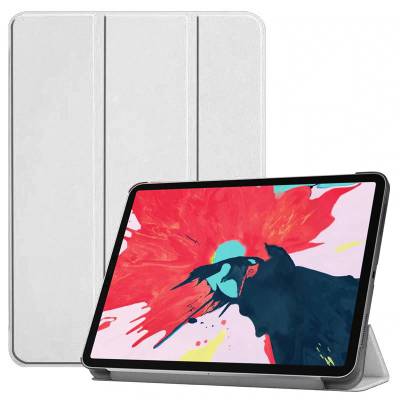 Apple iPad Air 10.9 2020 (4.Nesil) Zore Smart Cover Standlı 1-1 Kılıf Beyaz