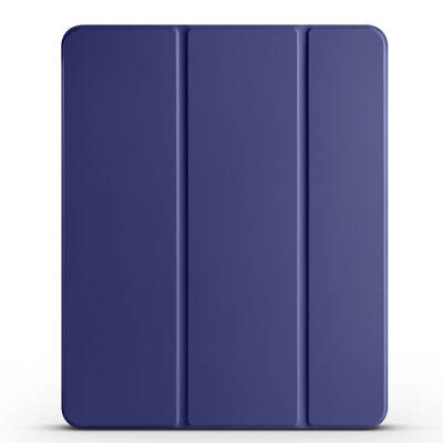 Apple iPad Air 10.9 2020 (4th Generation) Pen Compartment Stand Zore Smart Cover 1-1 Case Navy blue