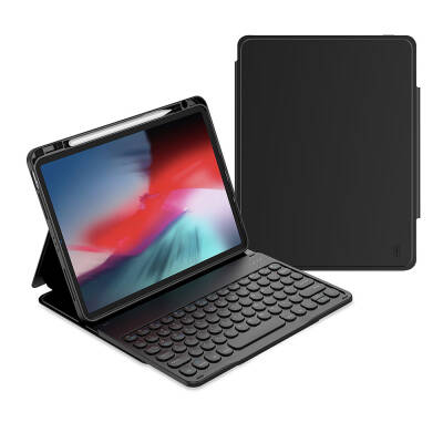 Apple iPad Air 10.9 2020 (4th Generation) Wiwu Protective Hidden Pen Compartment Keyboard Case Black