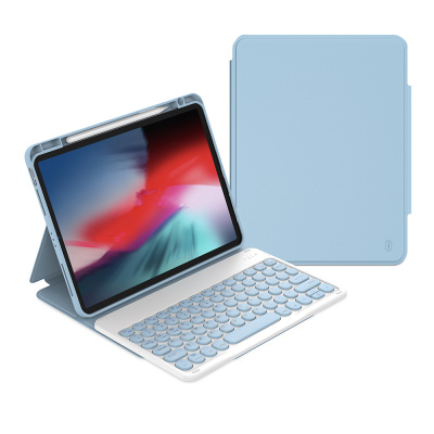 Apple iPad Air 10.9 2020 (4th Generation) Wiwu Protective Hidden Pen Compartment Keyboard Case Blue