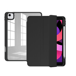Apple iPad Air 10.9 2022 (5.Nesil) Case Zore Nort Back Clear Stand Case Black