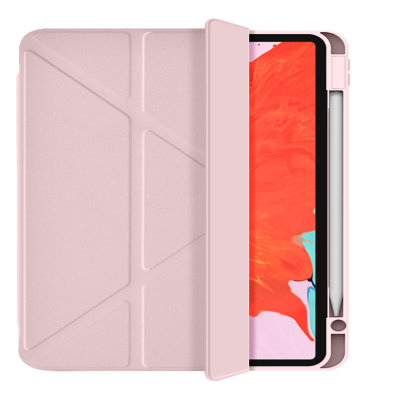 Apple iPad Air 10.9 2022 (5.Nesil) Wiwu 360° Dönebilen Standlı Magnetik Koruyucu Tablet Kılıfı Pembe
