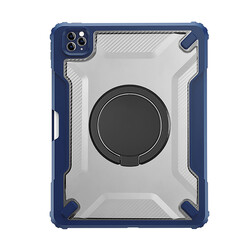 Apple iPad Air 10.9 2022 (5.Nesil) Wiwu Mecha Dönebilen Standlı Tablet Kılıfı Mavi