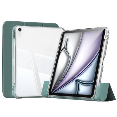 Apple iPad Air 11 2024 Case Magnetic Detachable Airbag Zore Sliding Tablet Case Dark Green