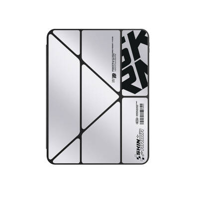 Apple iPad Air 11 2024 Case SkinArma Holographic Designed Transparent Back Removable Magnetic Kira Kobai Case Silver