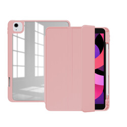 Apple iPad Air 11 2024 Case Zore Nort Transparent Back Stand Case Pink