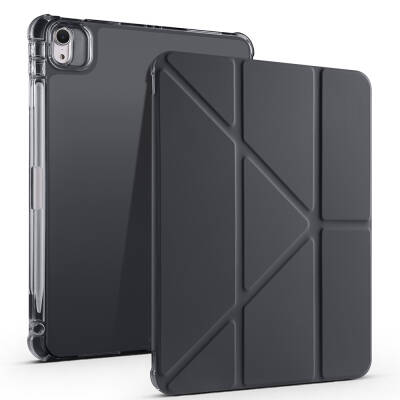 Apple iPad Air 11 2025 M3 Case Zore Tri Folding Stand Case with Pencil Compartment Black