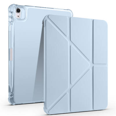 Apple iPad Air 11 2025 M3 Case Zore Tri Folding Stand Case with Pencil Compartment Blue