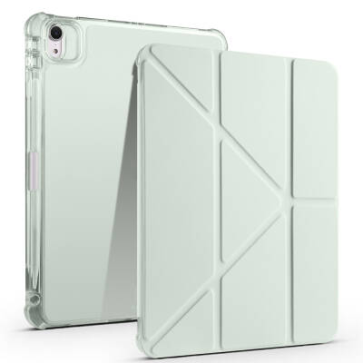 Apple iPad Air 11 2025 M3 Case Zore Tri Folding Stand Case with Pencil Compartment Açık Yeşil