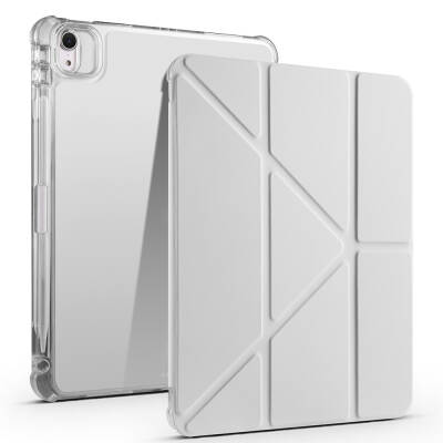 Apple iPad Air 11 2025 M3 Case Zore Tri Folding Stand Case with Pencil Compartment Grey