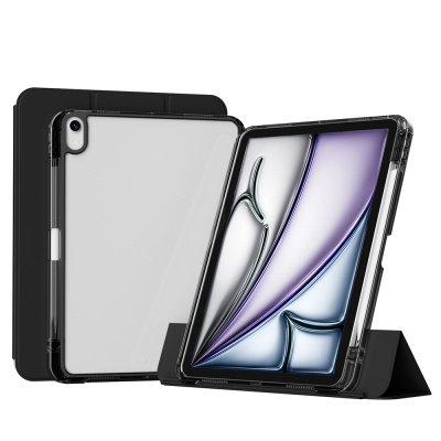 Apple iPad Air 11 2025 M3 Kılıf Magnetik Ayrılabilen Airbagli Zore Sliding Tablet Kılıfı Siyah