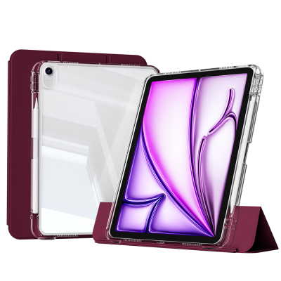 Apple iPad Air 11 2025 M3 Kılıf Magnetik Ayrılabilen Airbagli Zore Sliding Tablet Kılıfı Mor