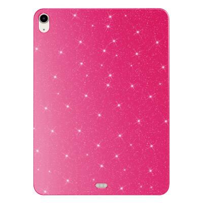 Apple iPad Air 11 2025 M3 Simli Parlak Görünümlü Zore Tablet Koton Kılıf Pembe Koyu