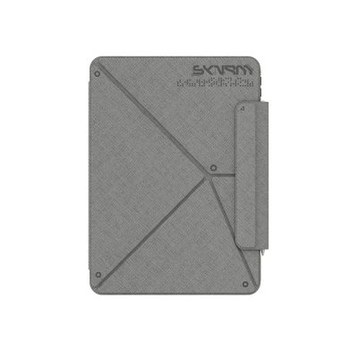 Apple iPad Air 11 2026 M4 Case Skinarma Textured Design Magnetic Trilon Case with Pen Holder and Stand Grey