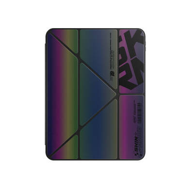 Apple iPad Air 13 2024 Case SkinArma Holographic Designed Transparent Back Removable Magnetic Kira Kobai Case Colorful