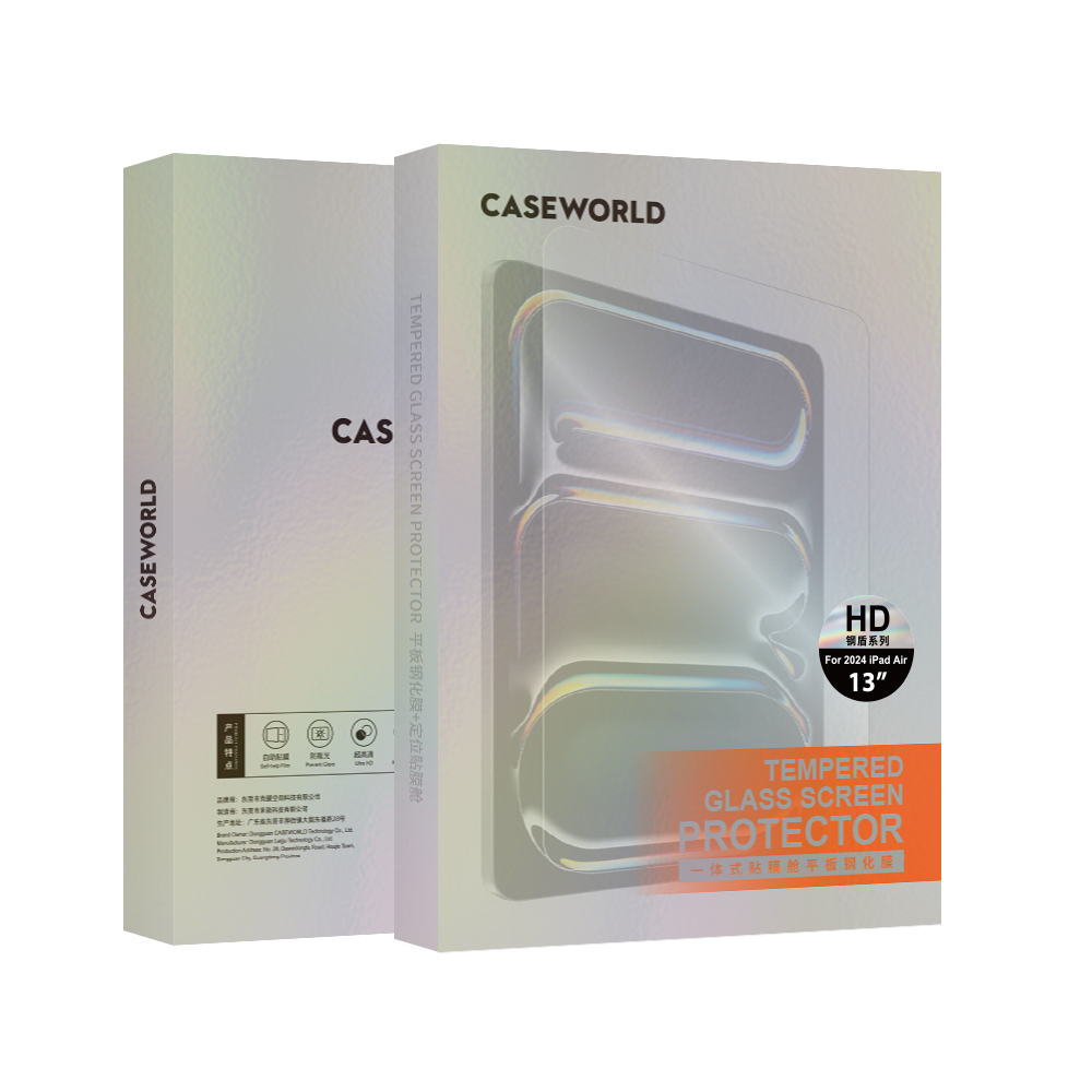 Apple iPad Air 13 2024 CaseWorld Steel Shield Series Tempered Glass Screen Protector + Application Tool - 7