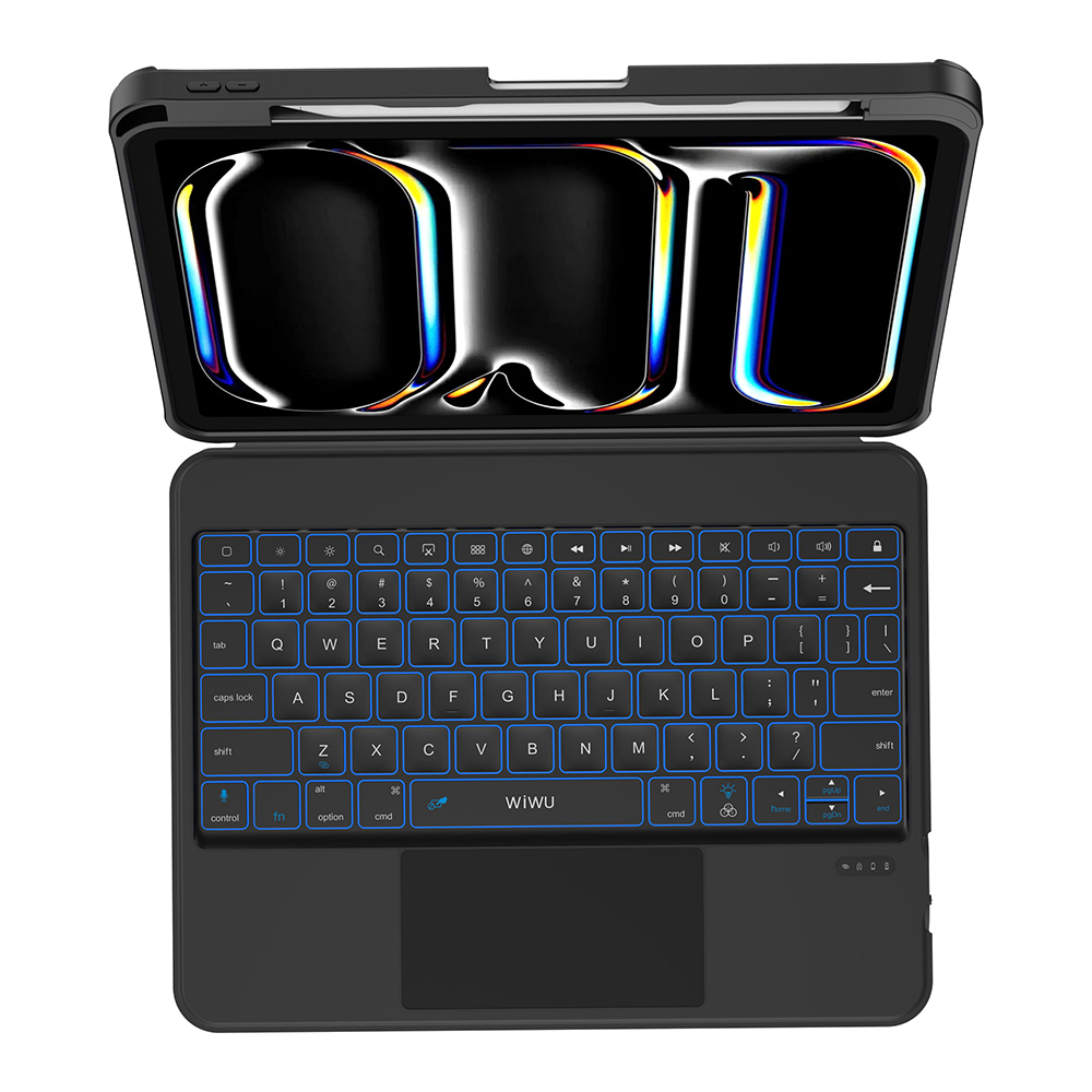 Apple iPad Air 13 2024 Wiwu MK-007 Combo Pro Kalem Bölmeli Klavyeli Standlı Kılıf - 5