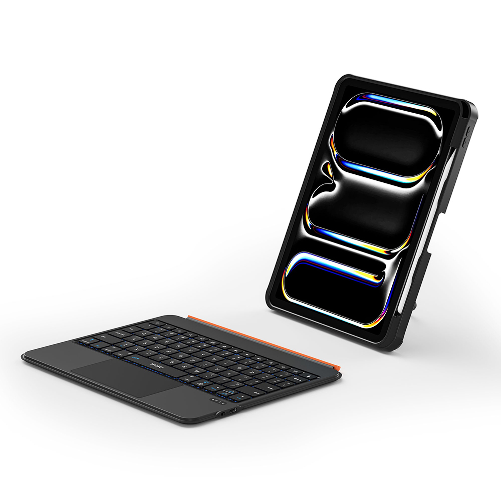 Apple iPad Air 13 2024 Wiwu MK-007 Combo Pro Kalem Bölmeli Klavyeli Standlı Kılıf - 6
