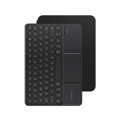 Apple iPad Air 13 2025 M3 Amazingthing Minimal KeyLite Combo Klavyeli Standlı Kılıf Siyah