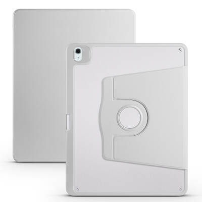 Apple iPad Air 13 2025 M3 Case Zore Thermal Pen Compartment Rotatable Stand Case Grey
