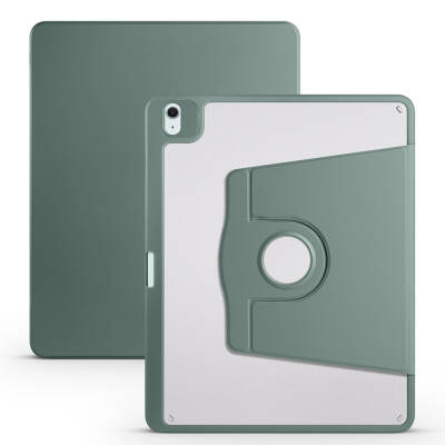 Apple iPad Air 13 2025 M3 Case Zore Thermal Pen Compartment Rotatable Stand Case Dark Green