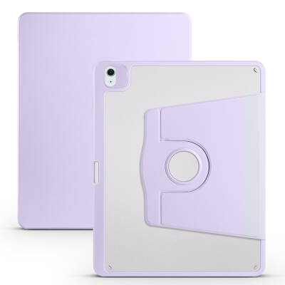 Apple iPad Air 13 2025 M3 Kılıf Zore Termik Kalem Bölmeli Dönebilen Standlı Kılıf Lila