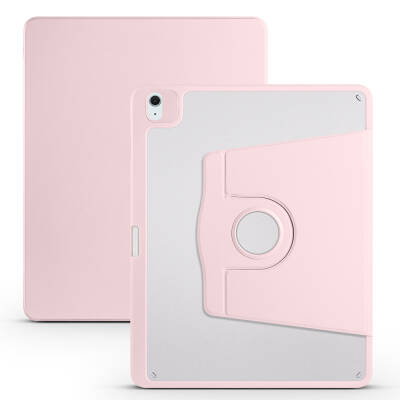 Apple iPad Air 13 2025 M3 Kılıf Zore Termik Kalem Bölmeli Dönebilen Standlı Kılıf Pembe