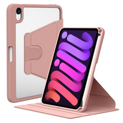 Apple iPad Mini 2021 (6.Generation) Case Zore Nayn Rotatable Stand Case Pink