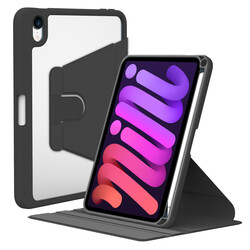 Apple iPad Mini 2021 (6.Generation) Case Zore Nayn Rotatable Stand Case Black