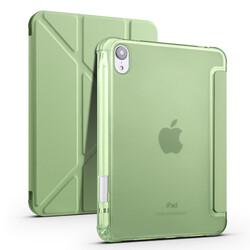 Apple iPad Mini 2021 (6.Generation) Case Zore Tri Folding Smart With Pen Stand Case Açık Yeşil