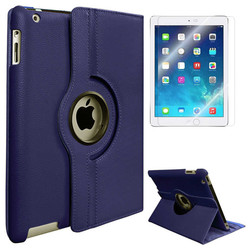 Apple iPad Mini 5 Zore Rotatable Stand Case Navy blue