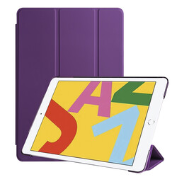 Apple iPad 10.2 (8.Nesil) Zore Smart Cover Standlı 1-1 Kılıf Mor