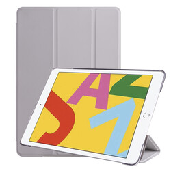 Apple iPad 10.2 (8.Nesil) Zore Smart Cover Standlı 1-1 Kılıf Gri