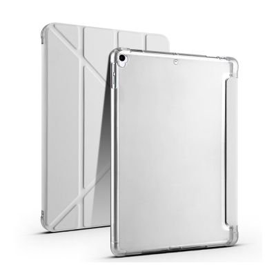 Apple iPad Pro 10.5 (7.Nesil) Kılıf Zore Tri Folding Kalem Bölmeli Standlı Kılıf Gri