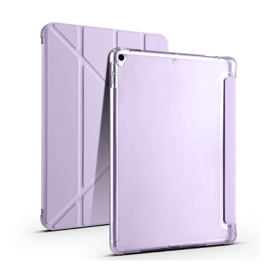 Apple iPad Pro 10.5 (7.Nesil) Kılıf Zore Tri Folding Kalem Bölmeli Standlı Kılıf Lila