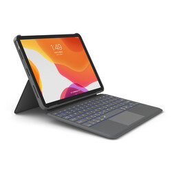 Apple iPad Pro 10.5 (7.Nesil) Wiwu Combo Led Işıklı Magnetik Standlı Klavyeli Kılıf Gri