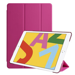 Apple iPad Pro 10.5 (7.Nesil) Zore Smart Cover Standlı 1-1 Kılıf Pembe Koyu