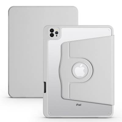 Apple iPad Pro 11 2018 Kılıf Zore Termik Kalem Bölmeli Dönebilen Standlı Kılıf Gri