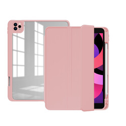 Apple iPad Pro 11 2020 (2.Generation) Case Zore Nort Transparent Back Stand Case Pink