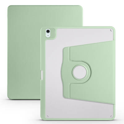 Apple iPad Pro 11 2020 (2.Nesil) Kılıf Zore Termik Kalem Bölmeli Dönebilen Standlı Kılıf Açık Yeşil