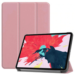 Apple iPad Pro 11 2020 (2.Nesil) Zore Smart Cover Standlı 1-1 Kılıf Rose Gold