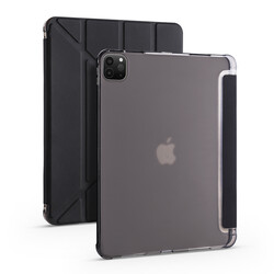 Apple iPad Pro 11 2020 (2.Generation) Case Zore Tri Folding Smart With Pen Stand Case Black