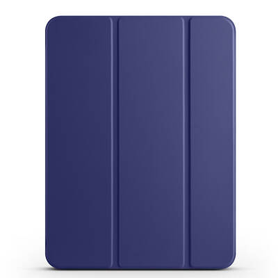 Apple iPad Pro 11 2024 Zore Smart Cover 1-1 Case with Pen Compartment Stand Navy blue