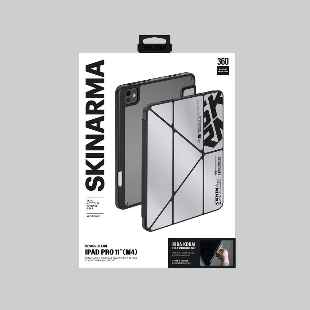 Apple iPad Pro 11 2025 M5 Case SkinArma Holographic Design Transparent Back Removable Magnetic Kira Kobai Case - 14