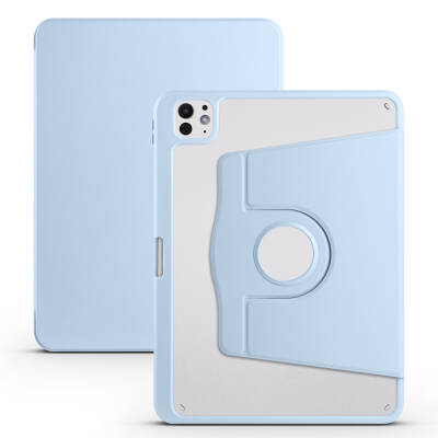 Apple iPad Pro 11 2025 M5 Case Zore Thermal Pen Compartment Rotating Stand Case Blue