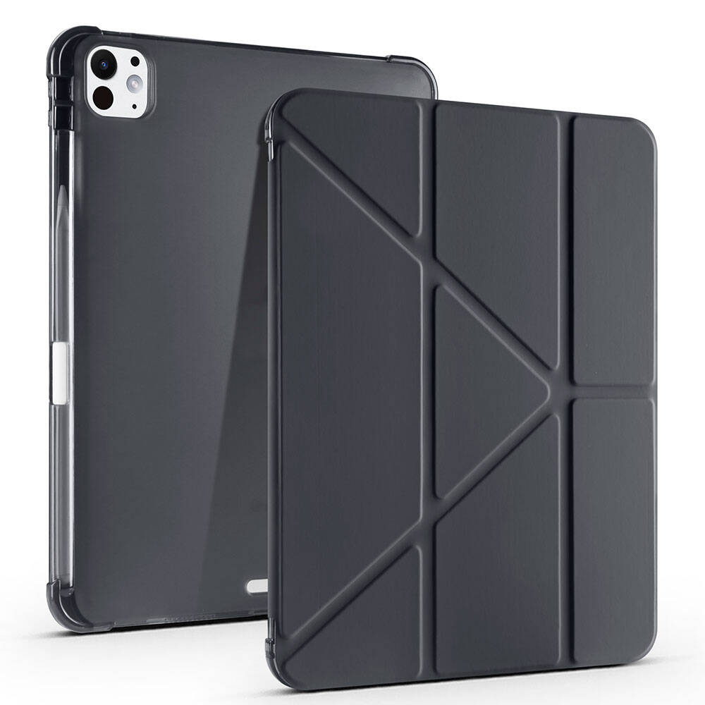 Apple iPad Pro 11 2025 M5 Case Zore Tri Folding Stand Case Pencil Compartment - 4