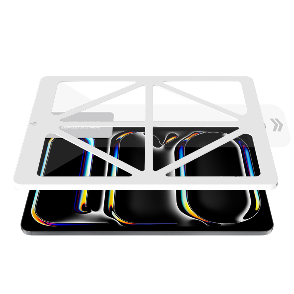Apple iPad Pro 11 2025 M5 CaseWorld Steel Shield Serisi Temperli Cam Ekran Koruyucu + Uygulama Aparatı - 7