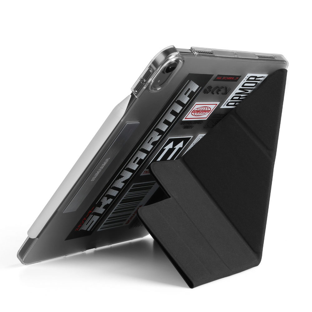 Apple iPad Pro 11 2025 M5 Kılıf SkinArma Sticker Tasarımlı Kalemlikli Arkası Şeffaf Standlı Magnetik Taito Kılıf - 4