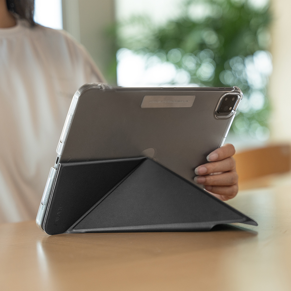 Apple iPad Pro 11 2025 M5 Raptic Clear Folio Airbag Transparent Cover Foldable Stand Case - 9
